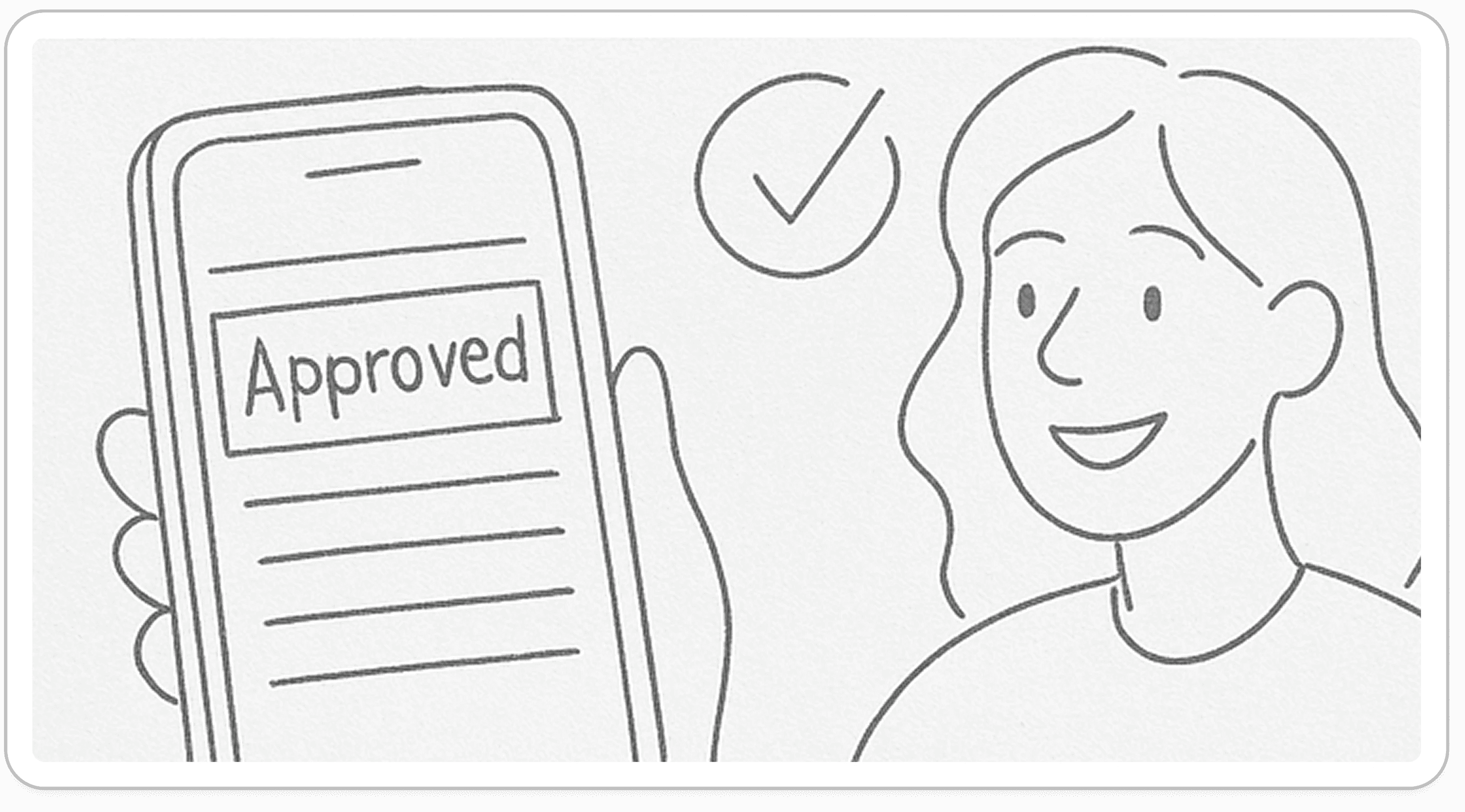 The image featured a happy approved face