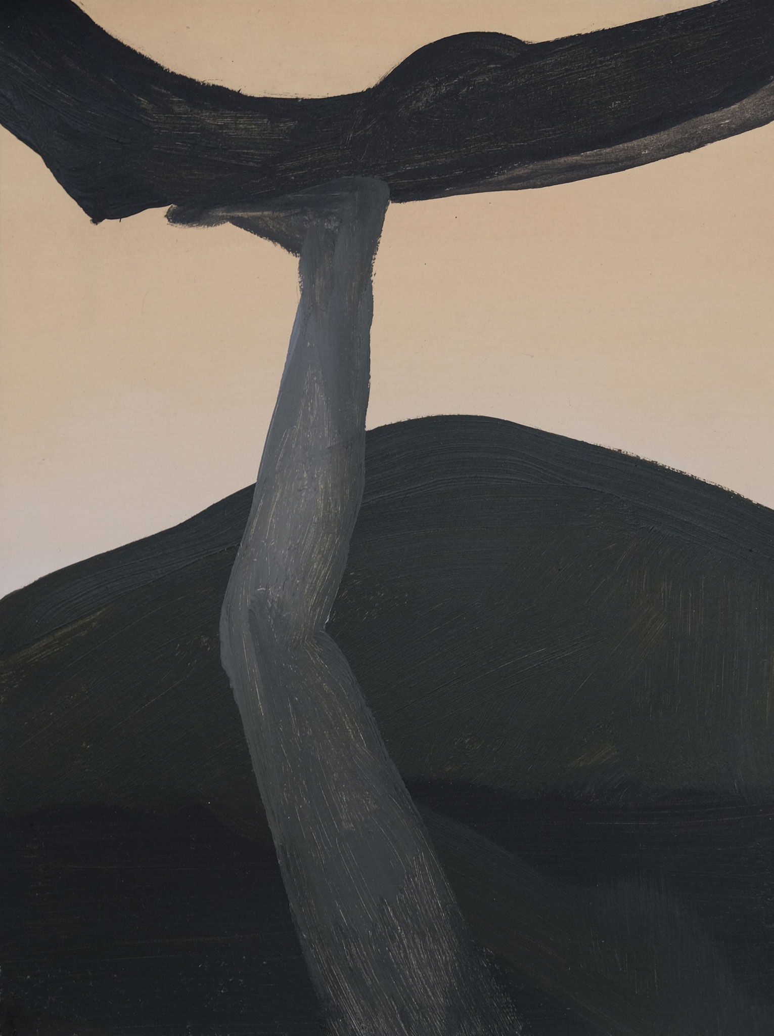 black tree on black mountain 