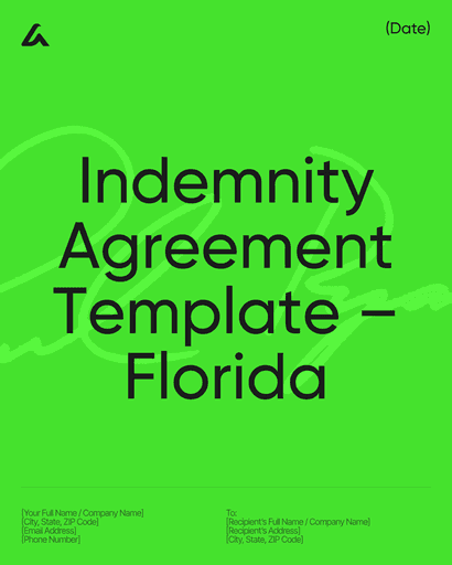 Indemnity Agreement Template – Florida