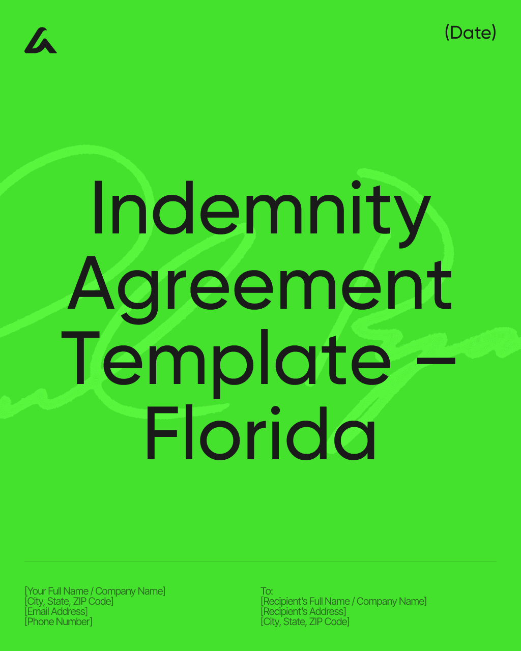 Indemnity Agreement Template – Florida