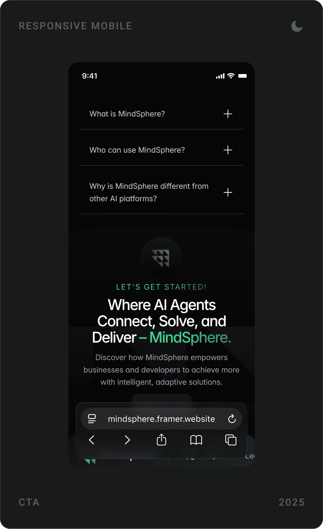 Futuristic AI Conversion Mobile Section Design