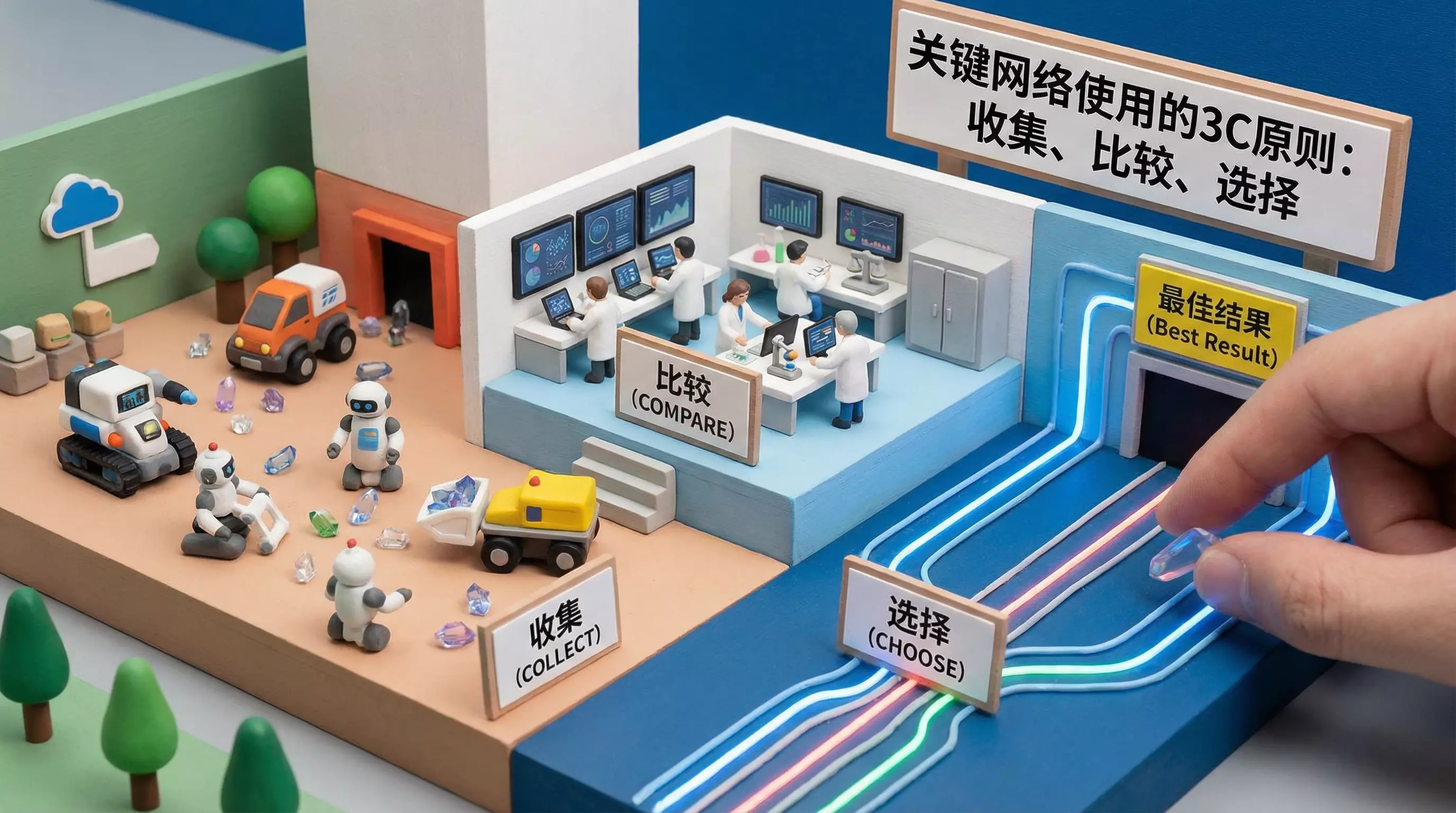 关键网络使用的3C原则：收集、比较、选择