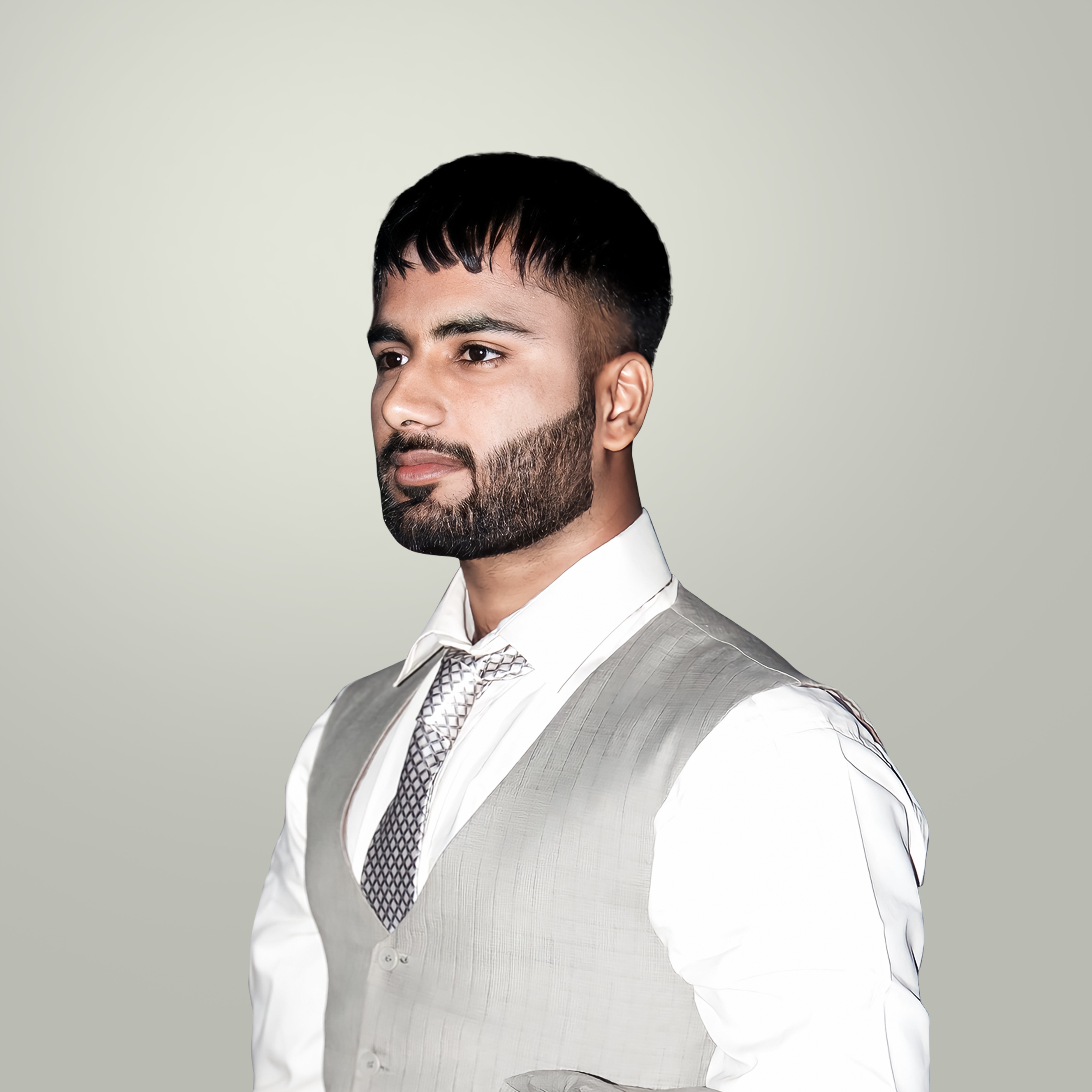 Portrait of portfolio creator – front view