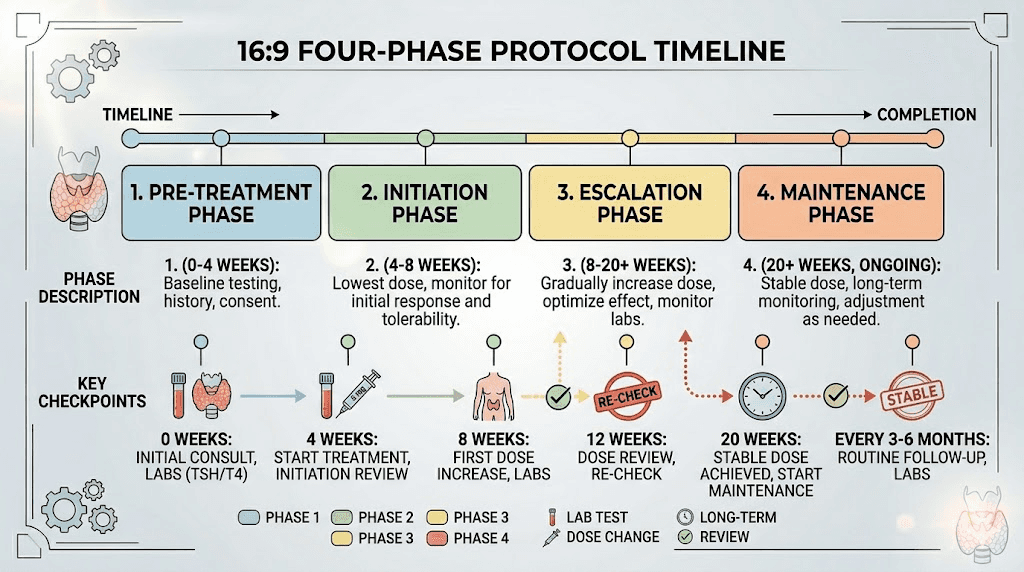 Four-phase protocol for managing tirzepatide with levothyroxine