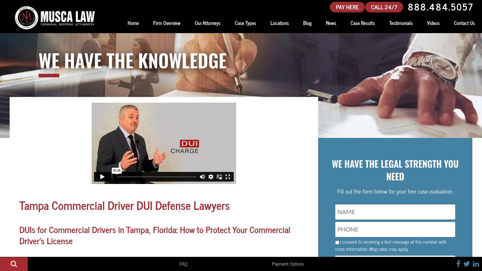 Musca Law, P.A. (Commercial Driver DUI Defense – Multiple Florida Locations)