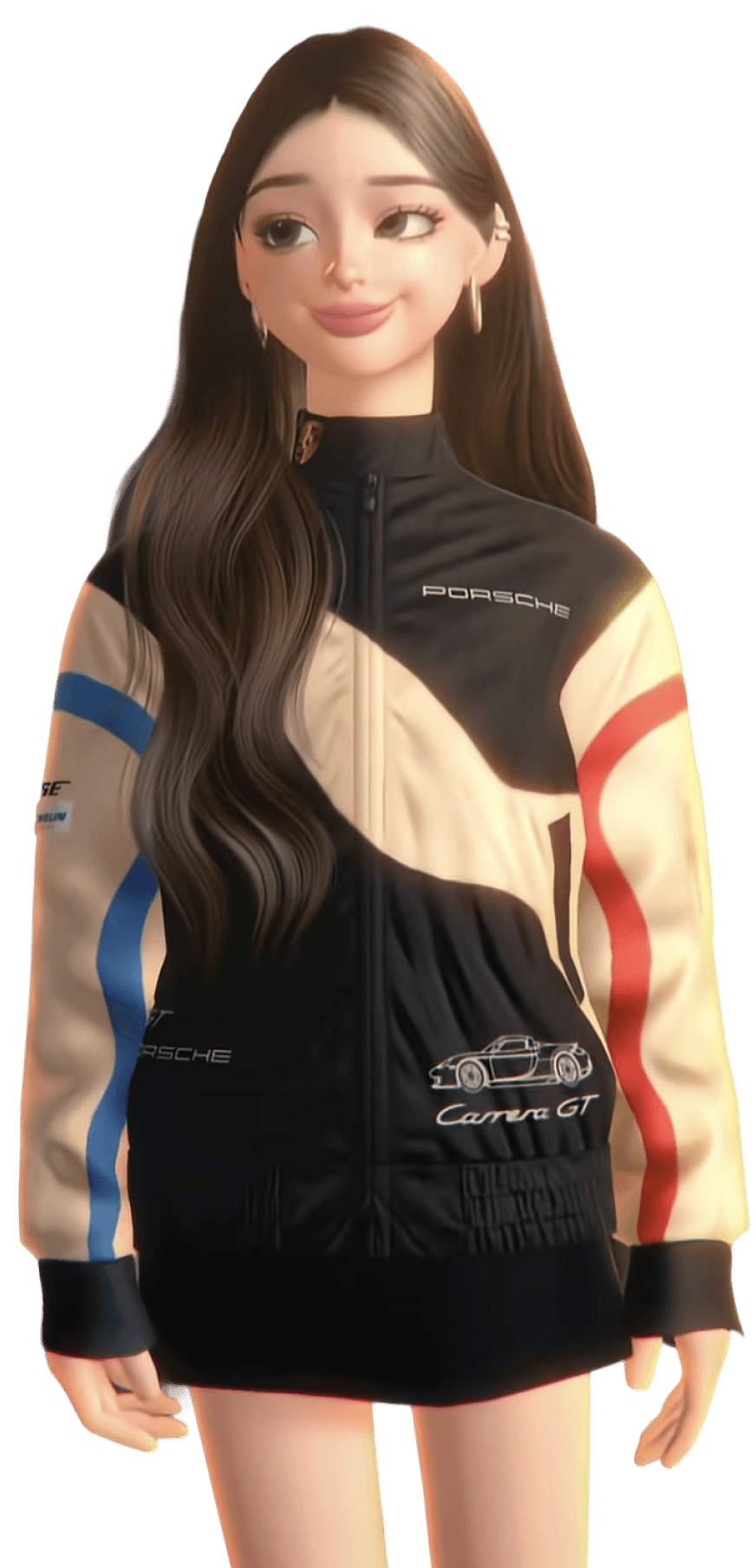 Zepeto character in Porsche Carrera GT jacket.