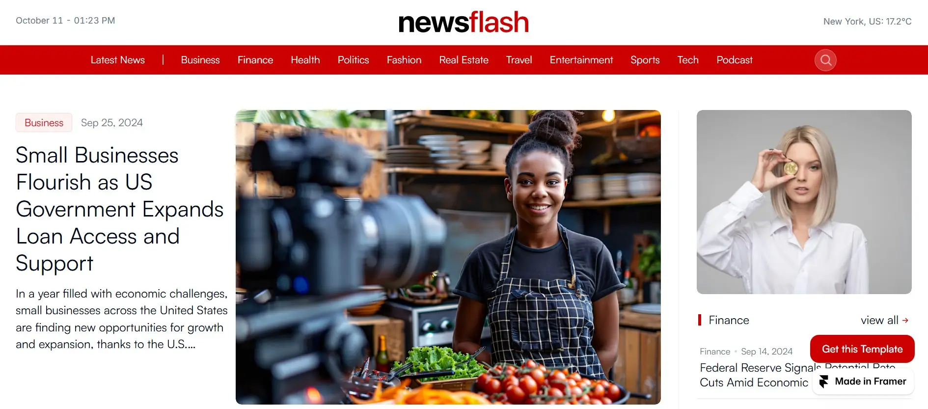 newsflash best framer template