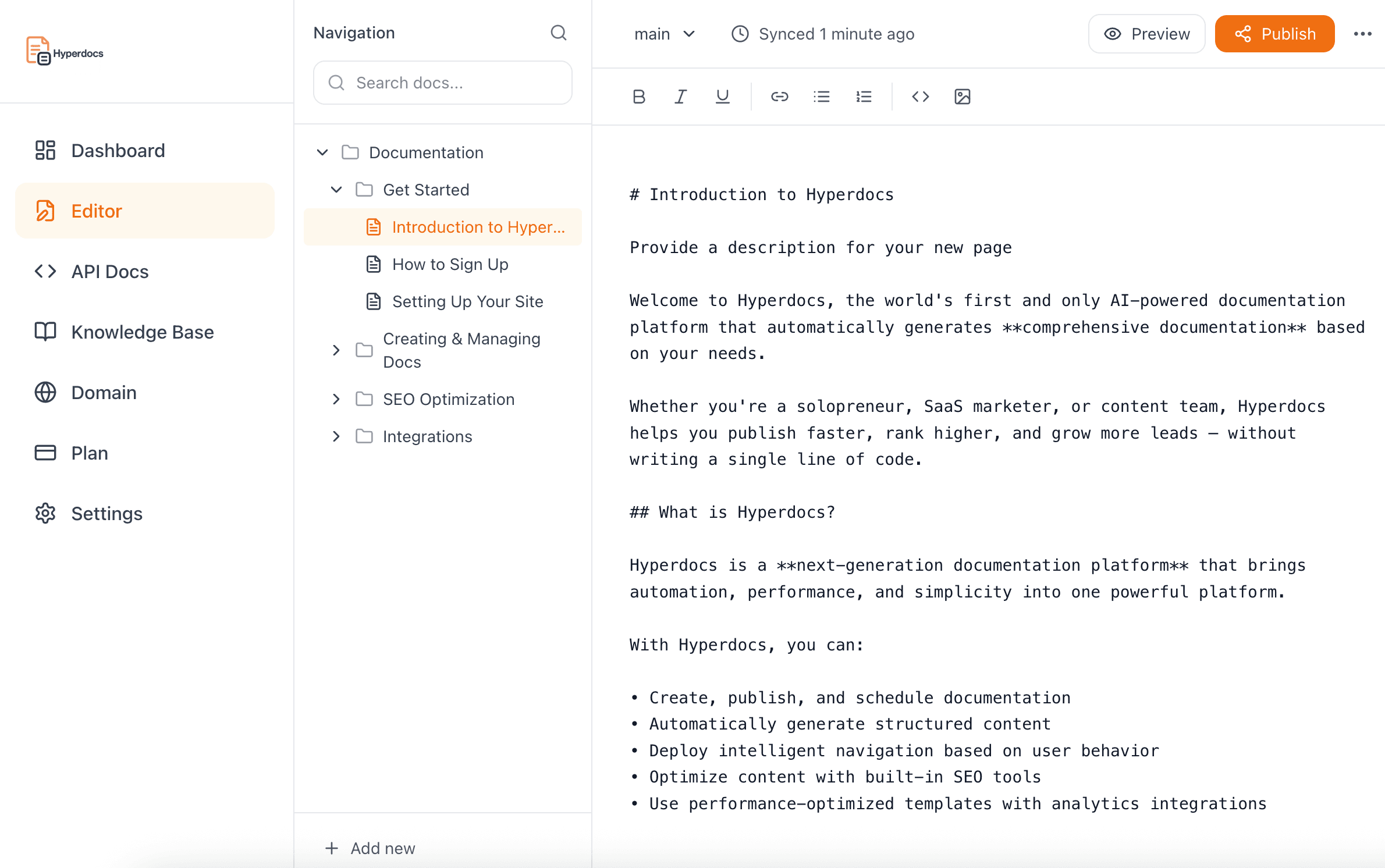 Documentation software