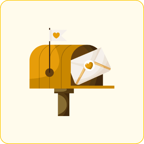 Postbox with letter icon representing direct inbox delivery