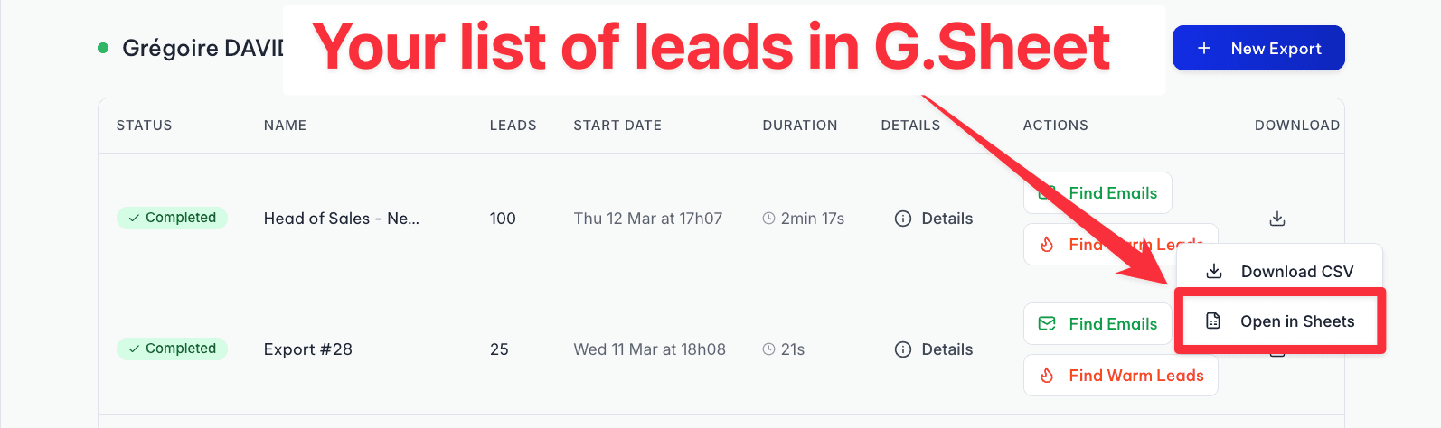 How to export leads from LinkedIn Sales Navigator to Google Sheets