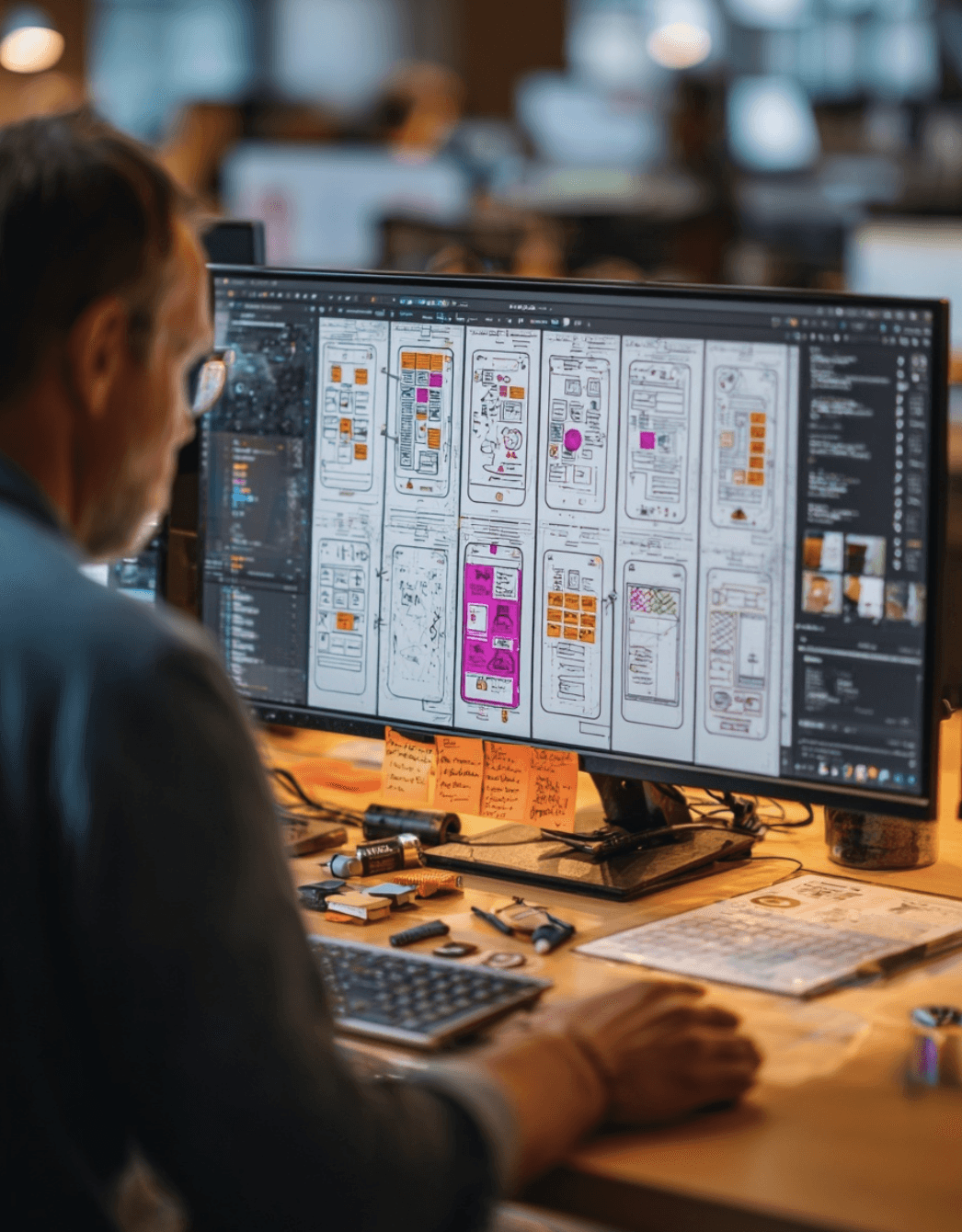 Portrait of portfolio creator – back view