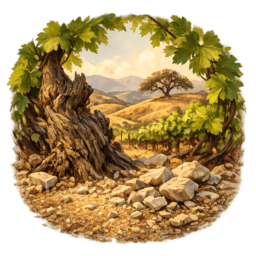 Detailed graphic of the Ballard Canyon wine region.