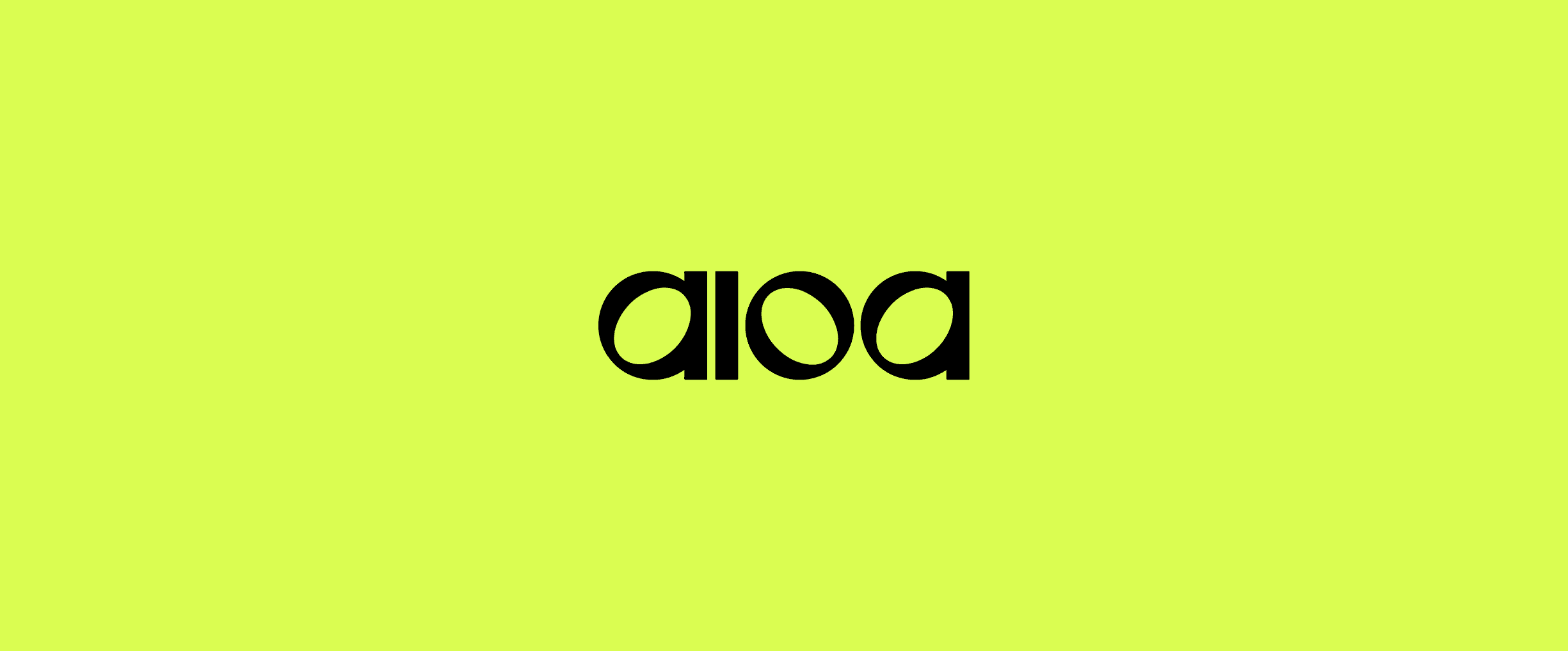 Logo de l'application Aloa en noir sur fond vert fluo