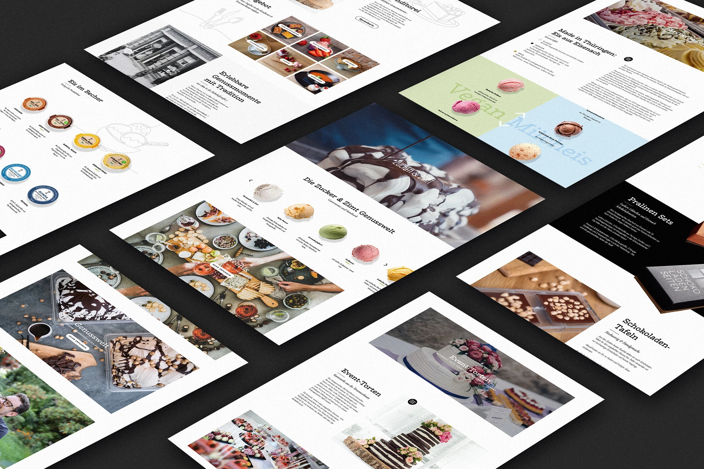 Webdesign für Zucker & Zimt — Speisekarte und Branding einer Eismanufaktur in Thüringen