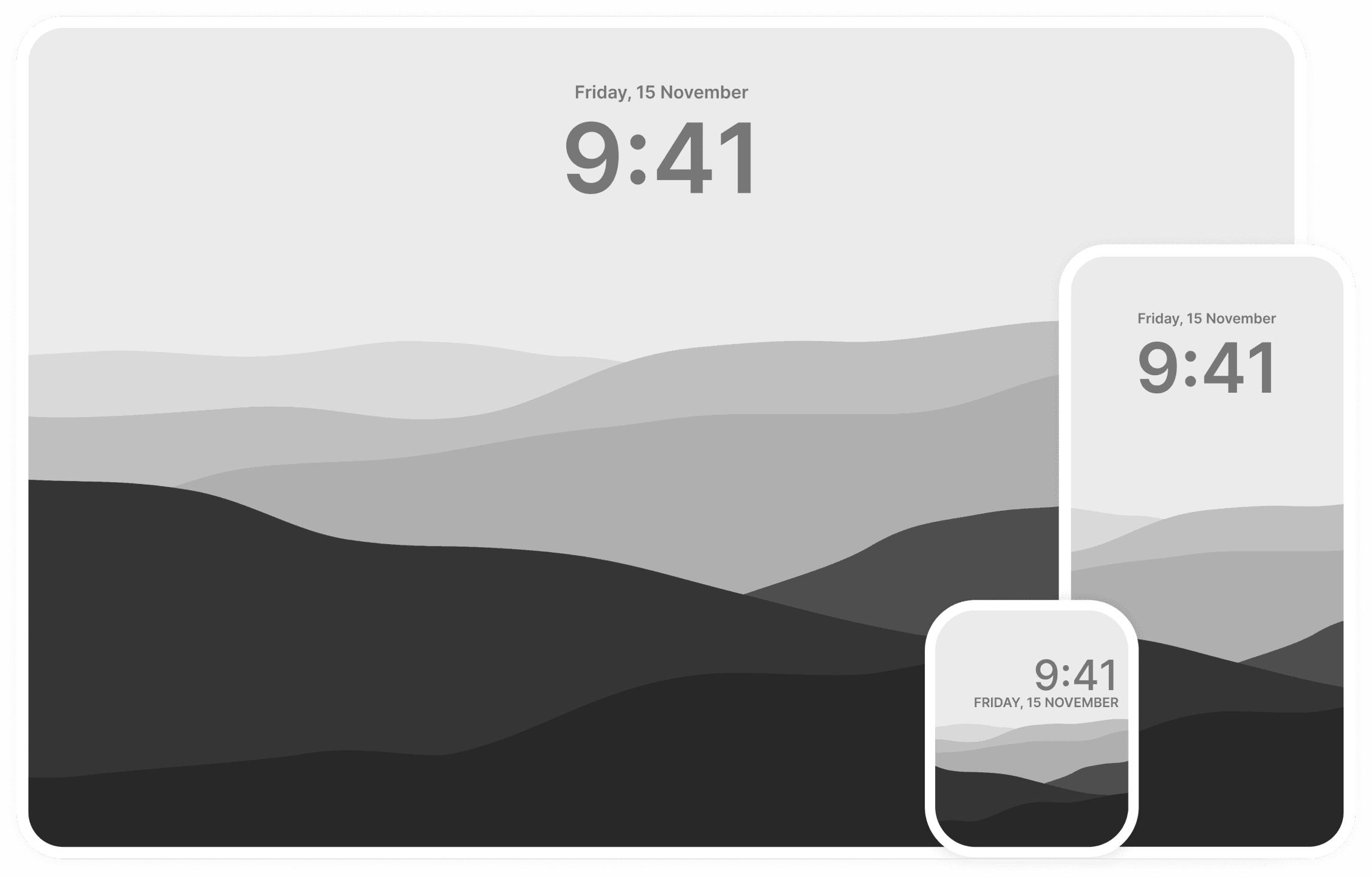 Minimalist Black and White Mountain Wallpaper