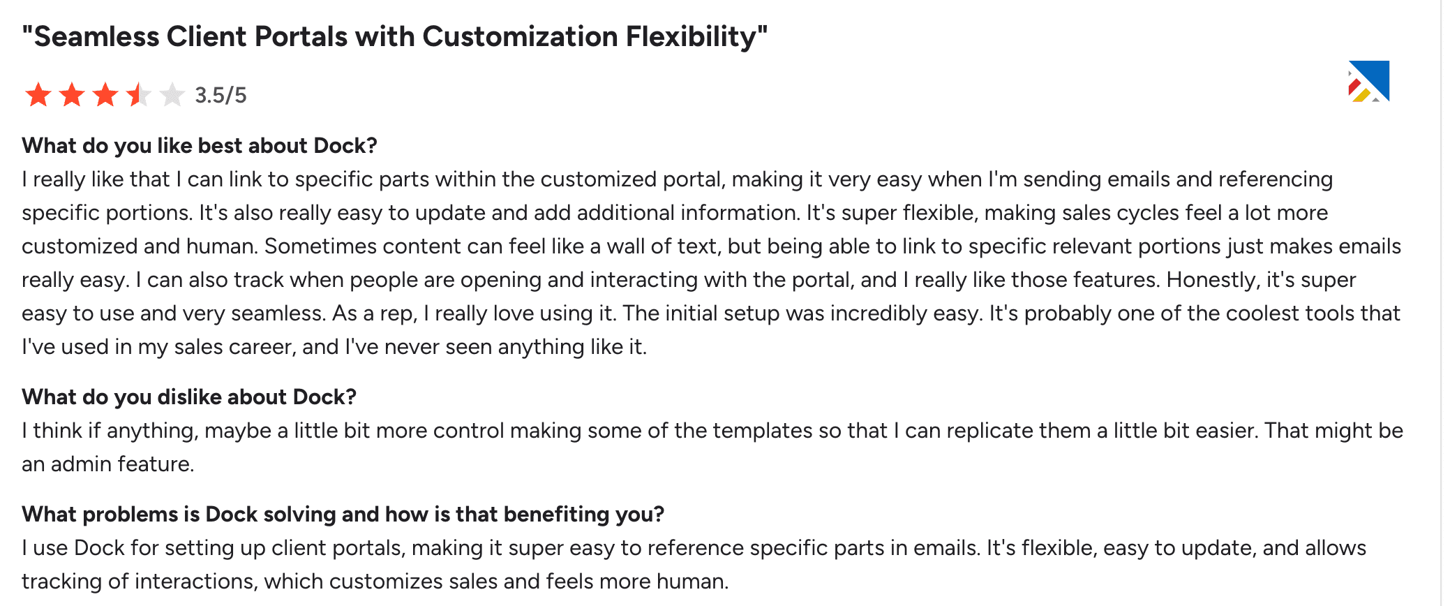 G2 Review on Dock.us