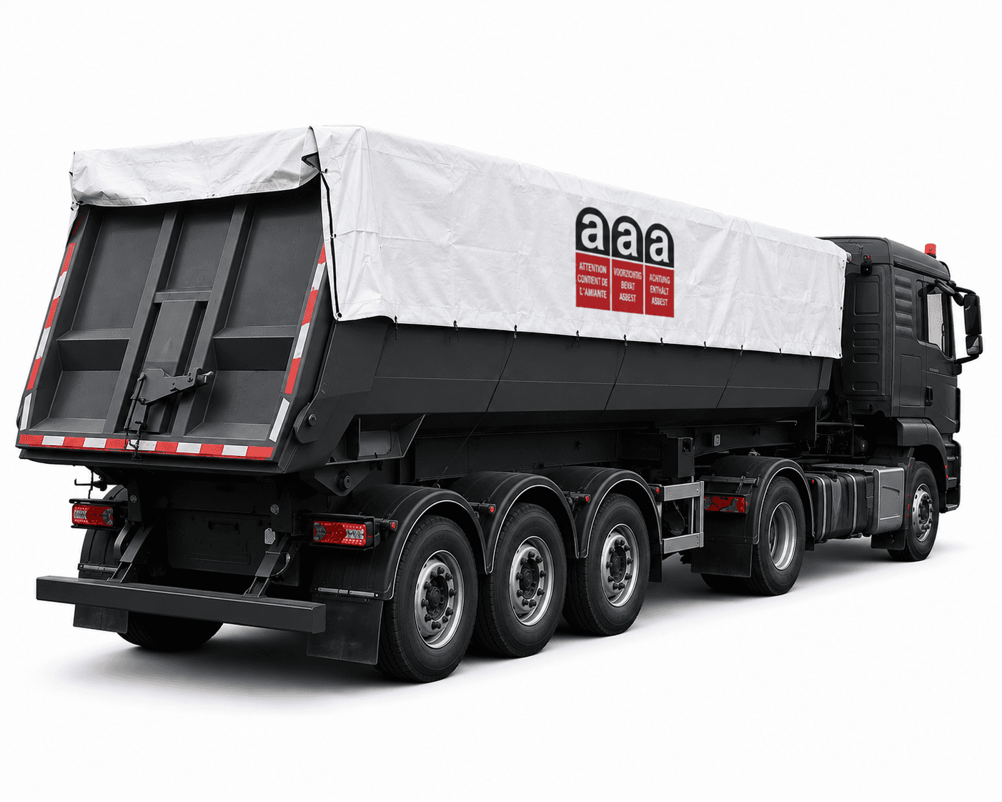 Double-walled asbestos depot bag for semi-trailers