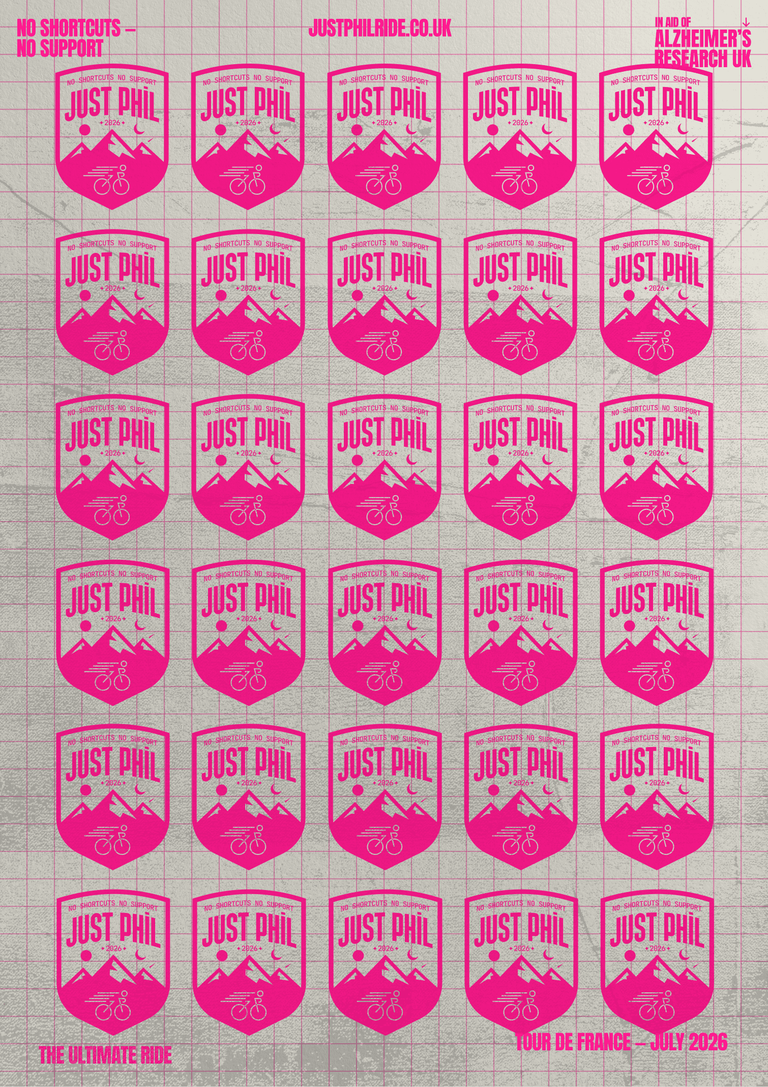 Just Phil badge design poster