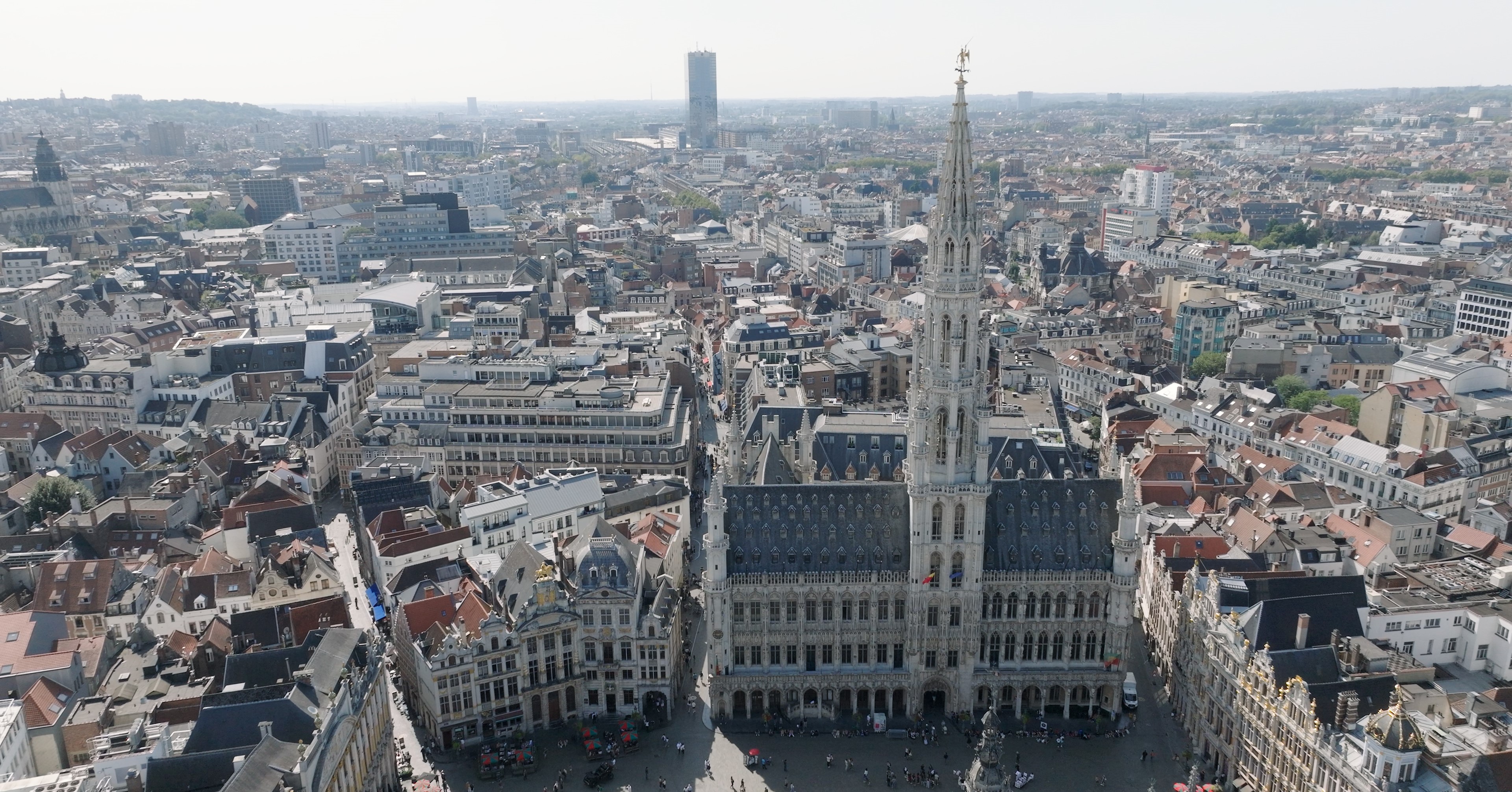 Drone shot of Brussels Grand Place