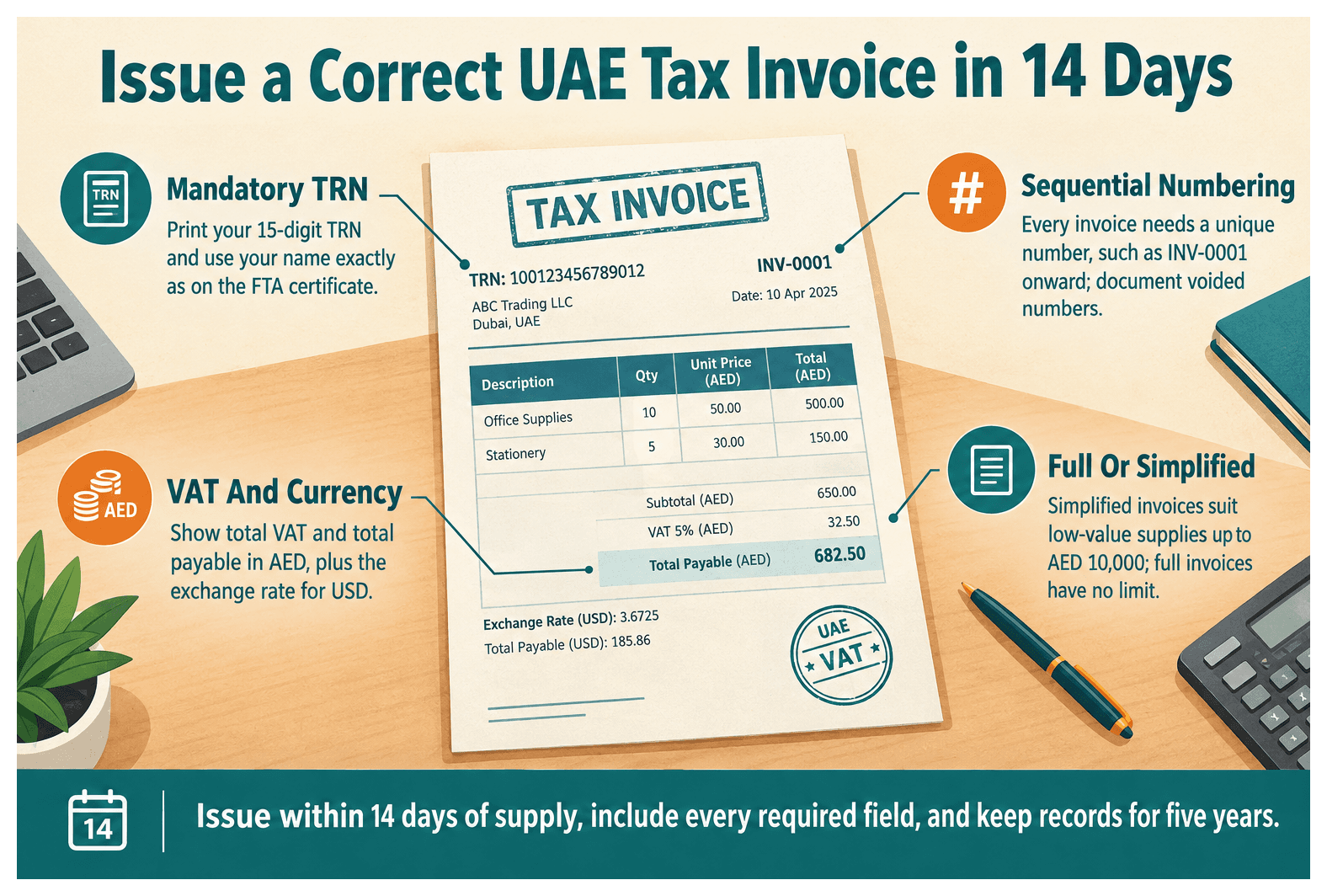 Infographic: How to Issue a Correct Tax Invoice in the UAE