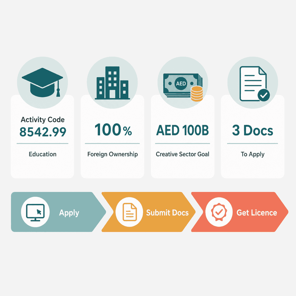 Infographic: Fine Arts Training Business License in Dubai: Cost and Requirements