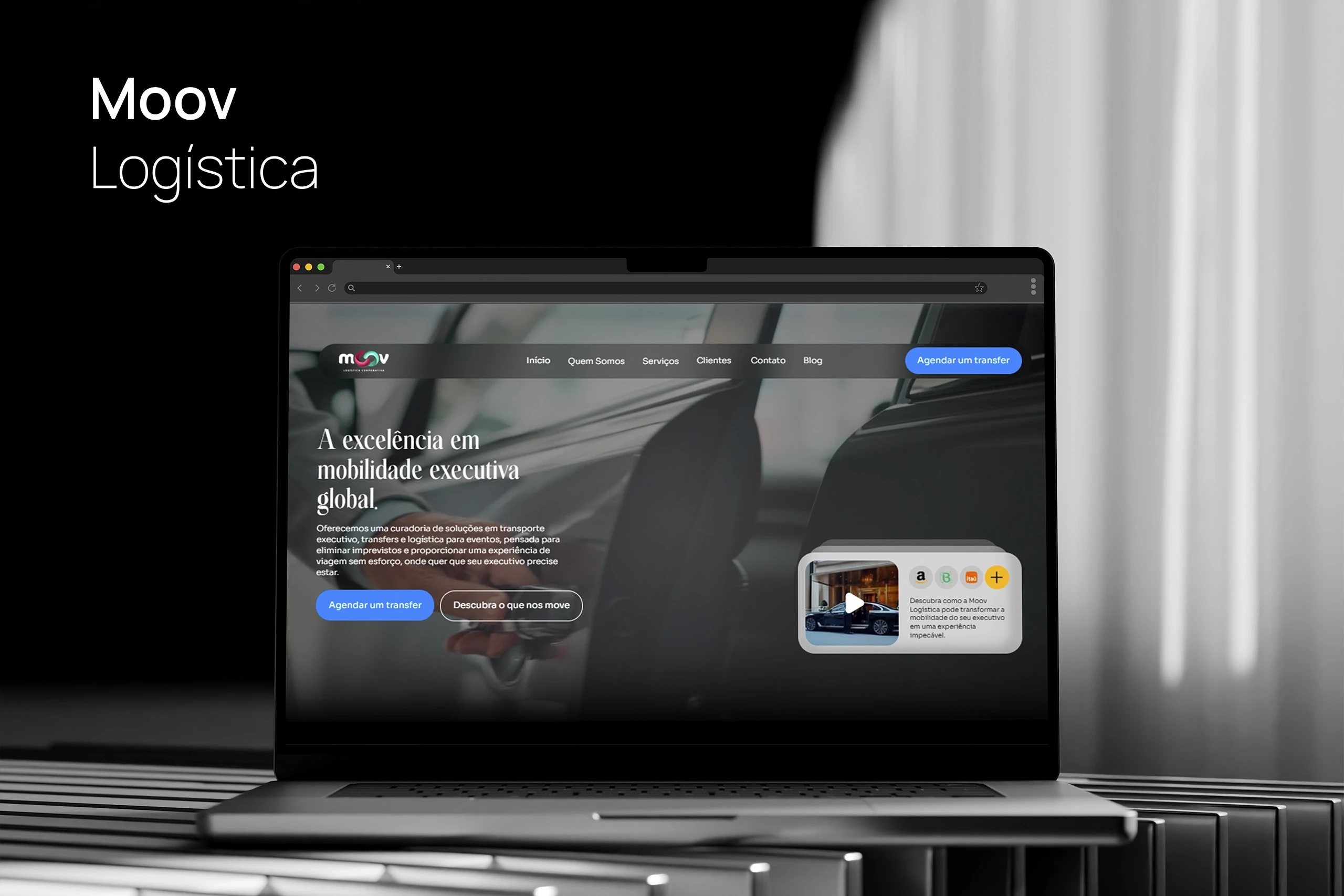 A mockup for a Macbook place on a table for a hair salon website