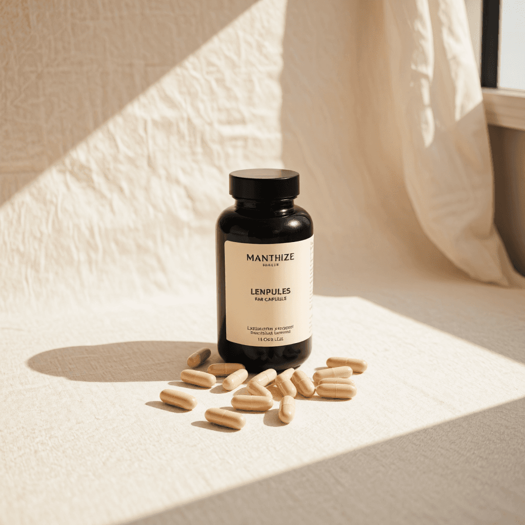 product photography of bottle of dietary supplements