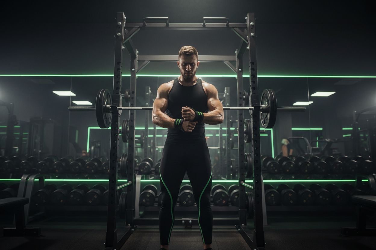 Person preparing for gym workout