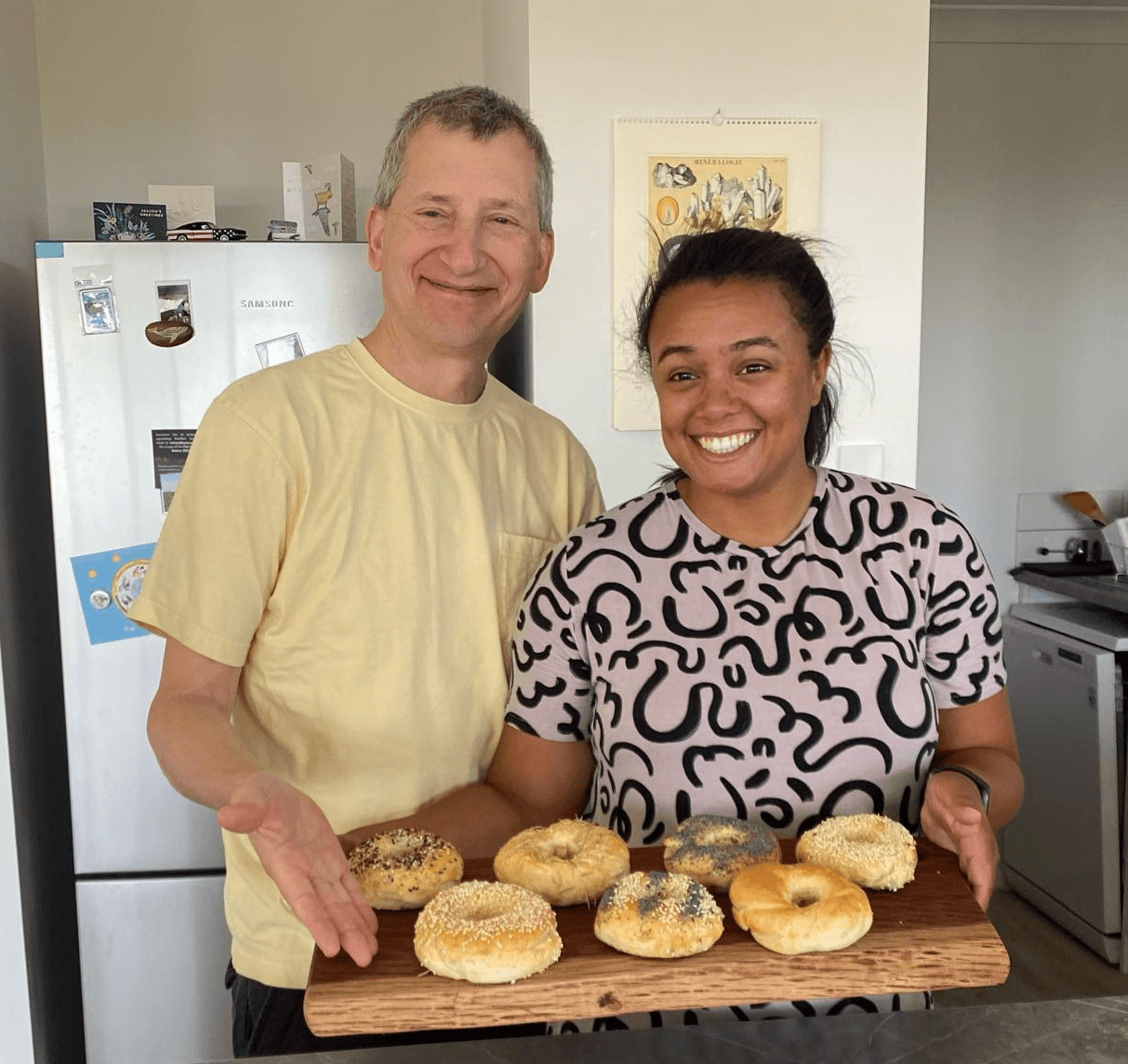Emma making bagels