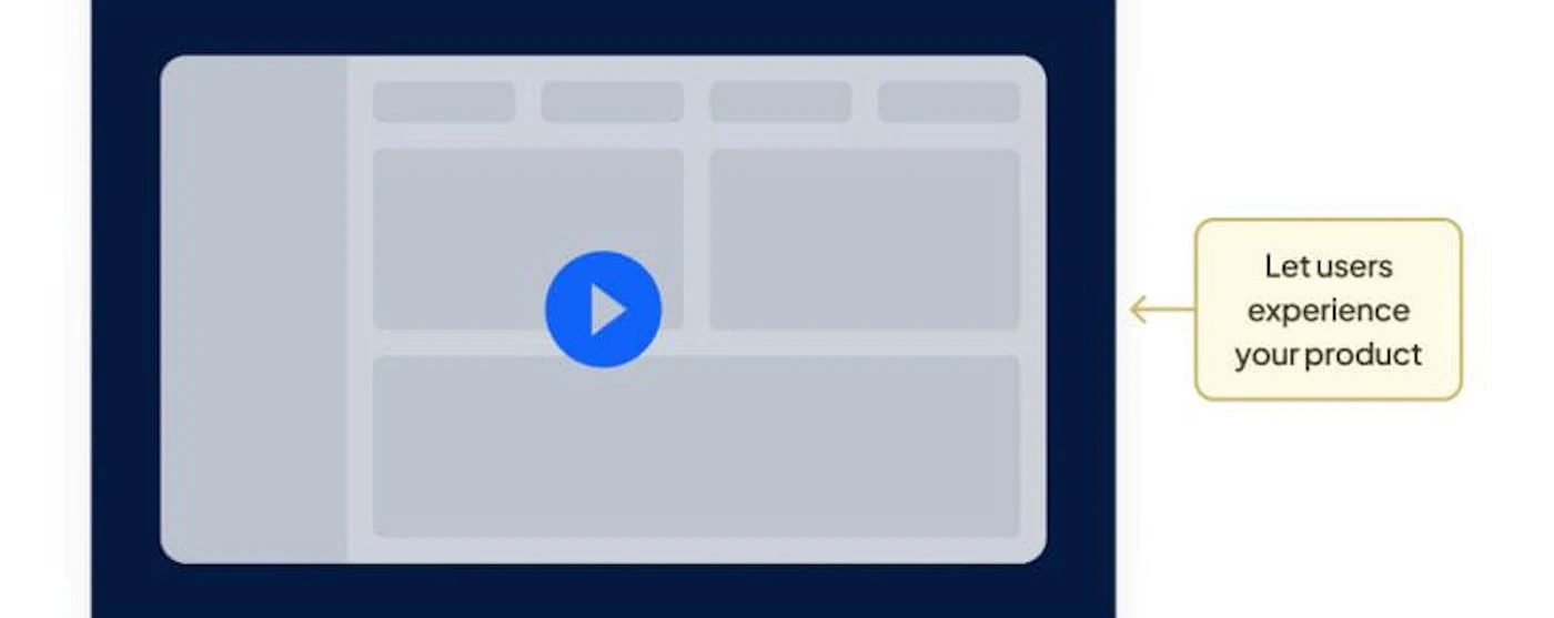 Example of an interactive element on a landing page
