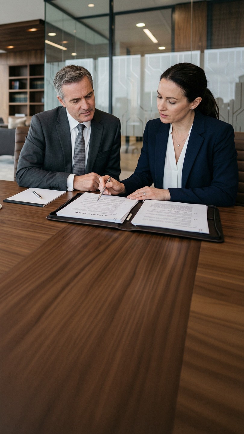 Legal professional examining appraisal evidence for court proceedings