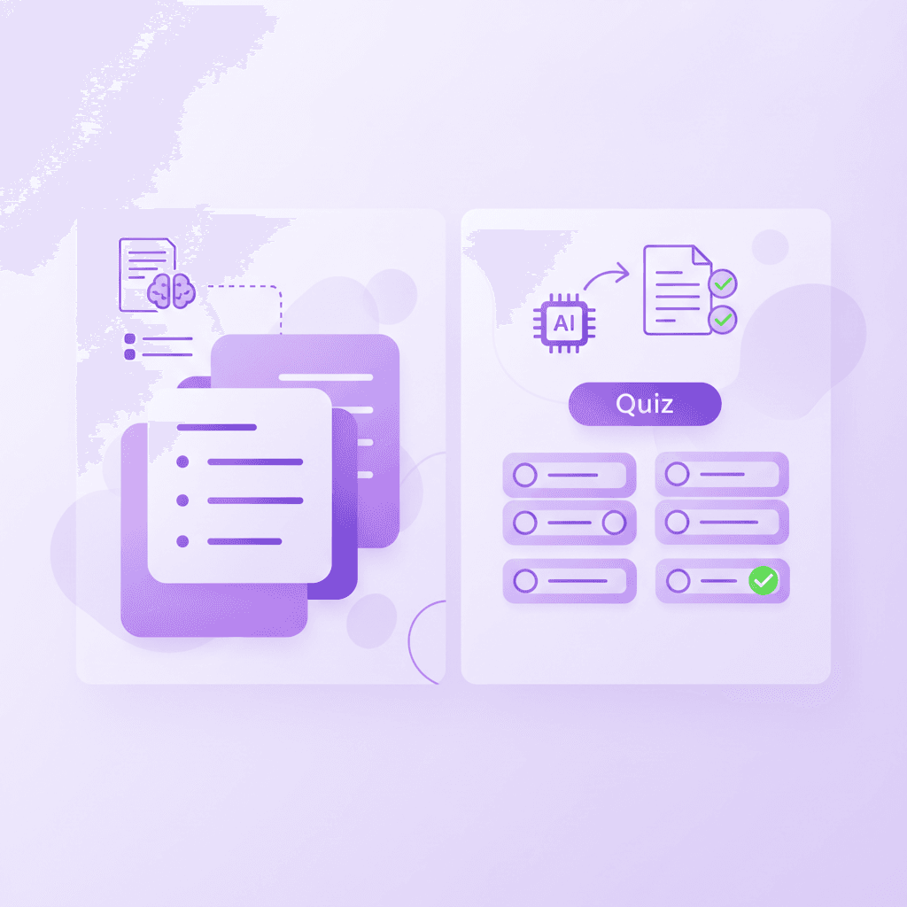 Penseum AI automatically generating quizzes from uploaded notes