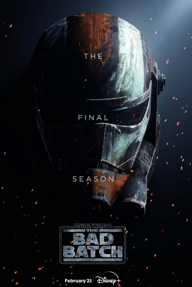 A poster for The Bad Batch showing a close up of Hunter's helmet