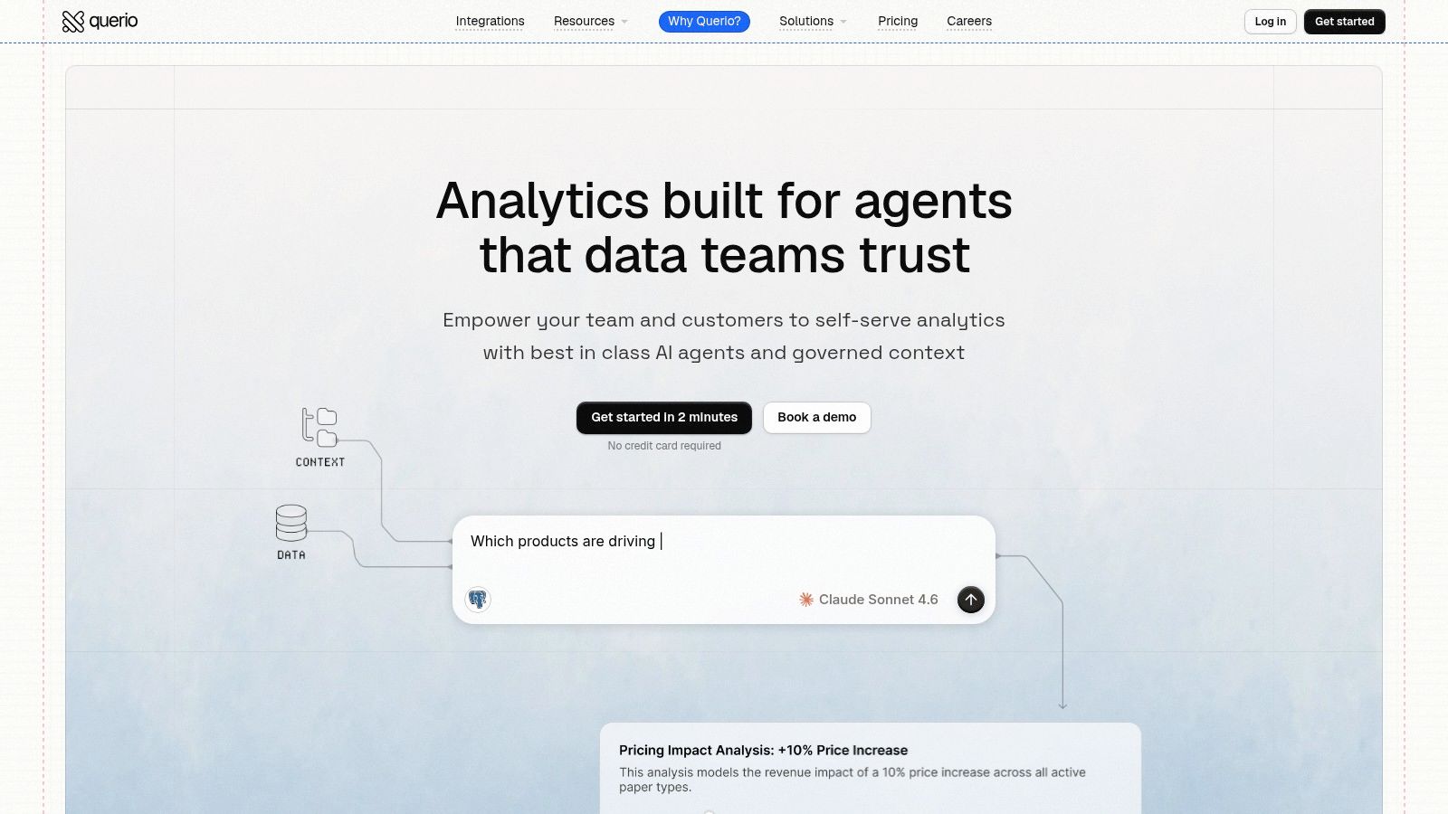 Screenshot from https://www.querio.ai
