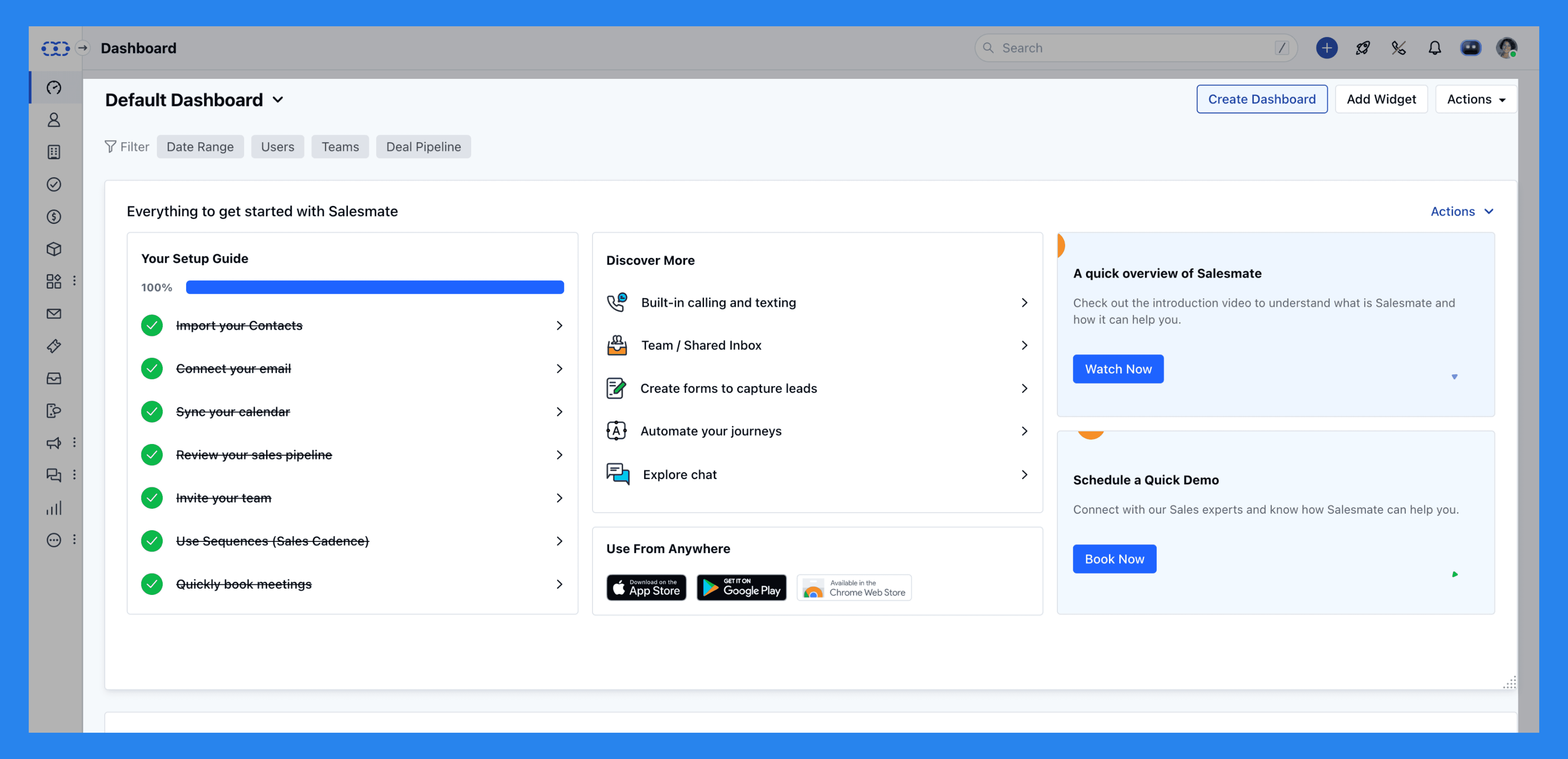 Salesmate’s Key Features: Reporting & Dashboards