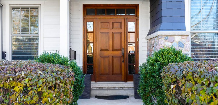 locked residential wooden door