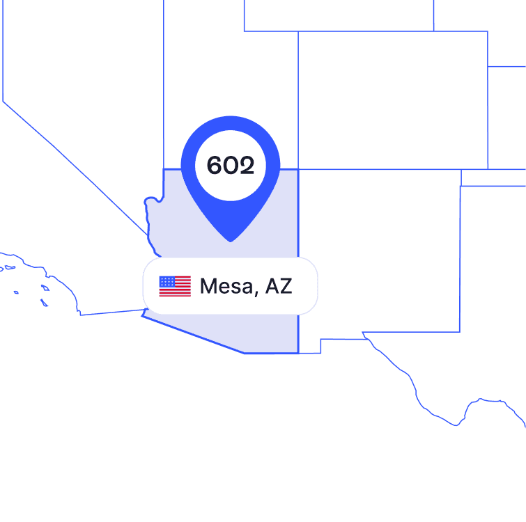 US map of 480 area code phone numbers and its coverage region