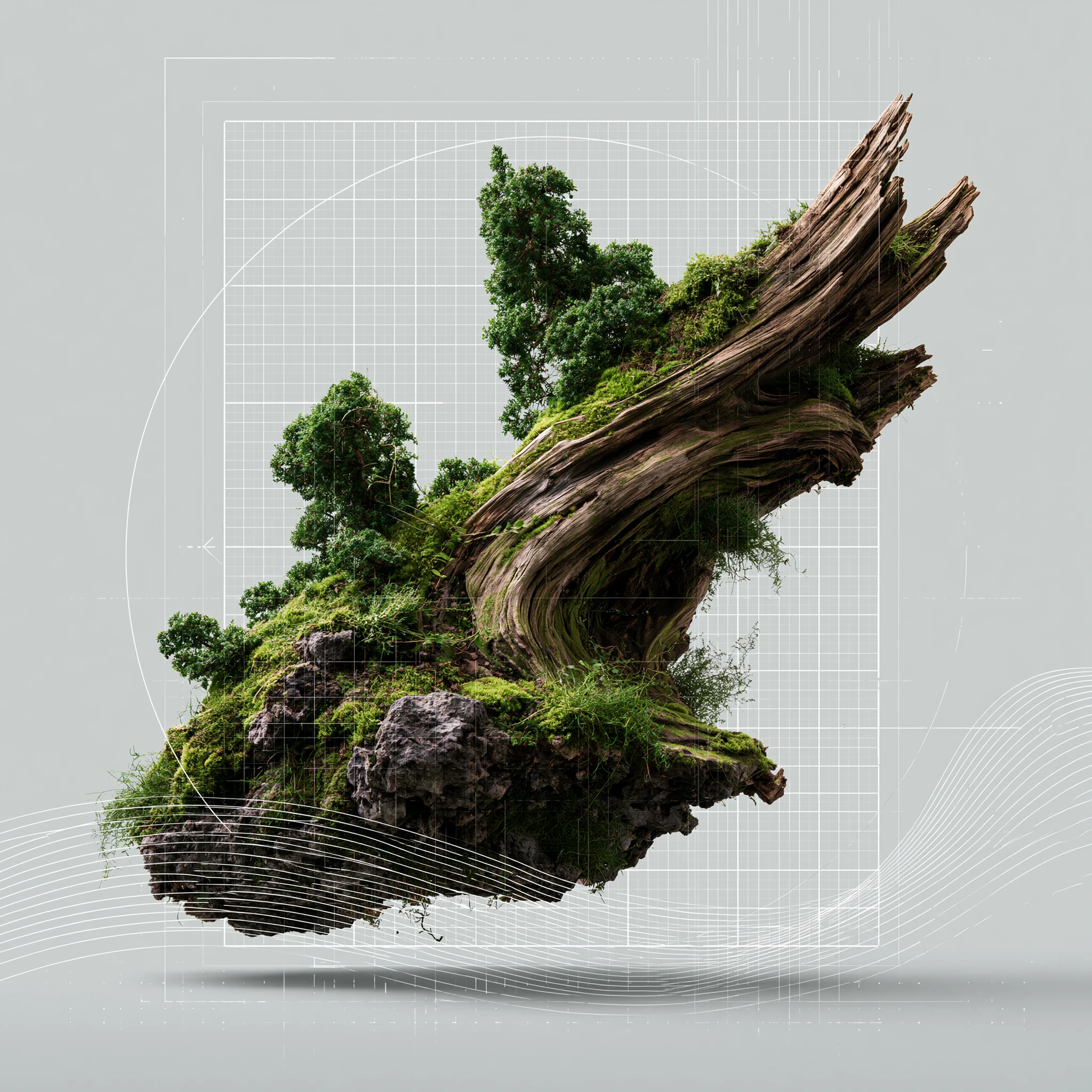 Abstract wooden moss illustration 4