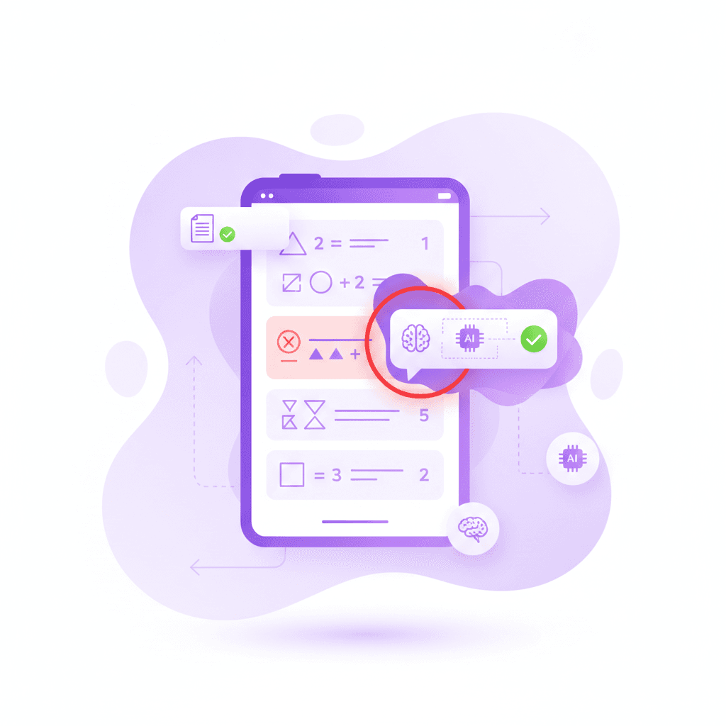 Interactive AI tutor providing real-time error correction on a math problem