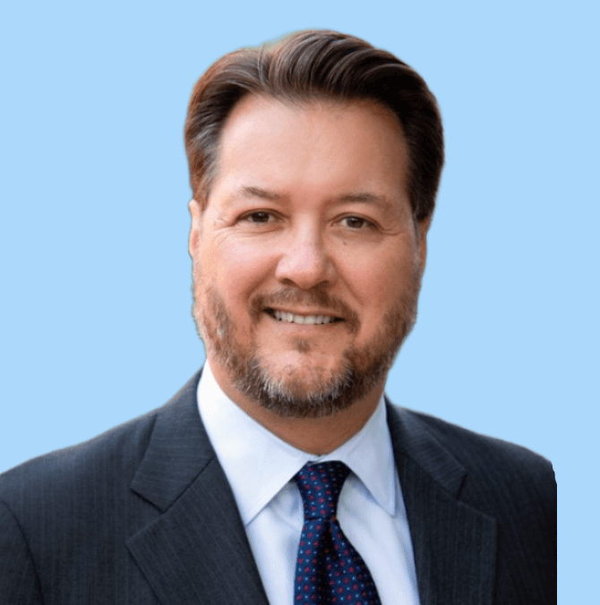 Healthcare strategy advisor Michael Douglas in a professional headshot supporting Tether Supervision’s growth across outpatient imaging networks and virtual supervision adoption.