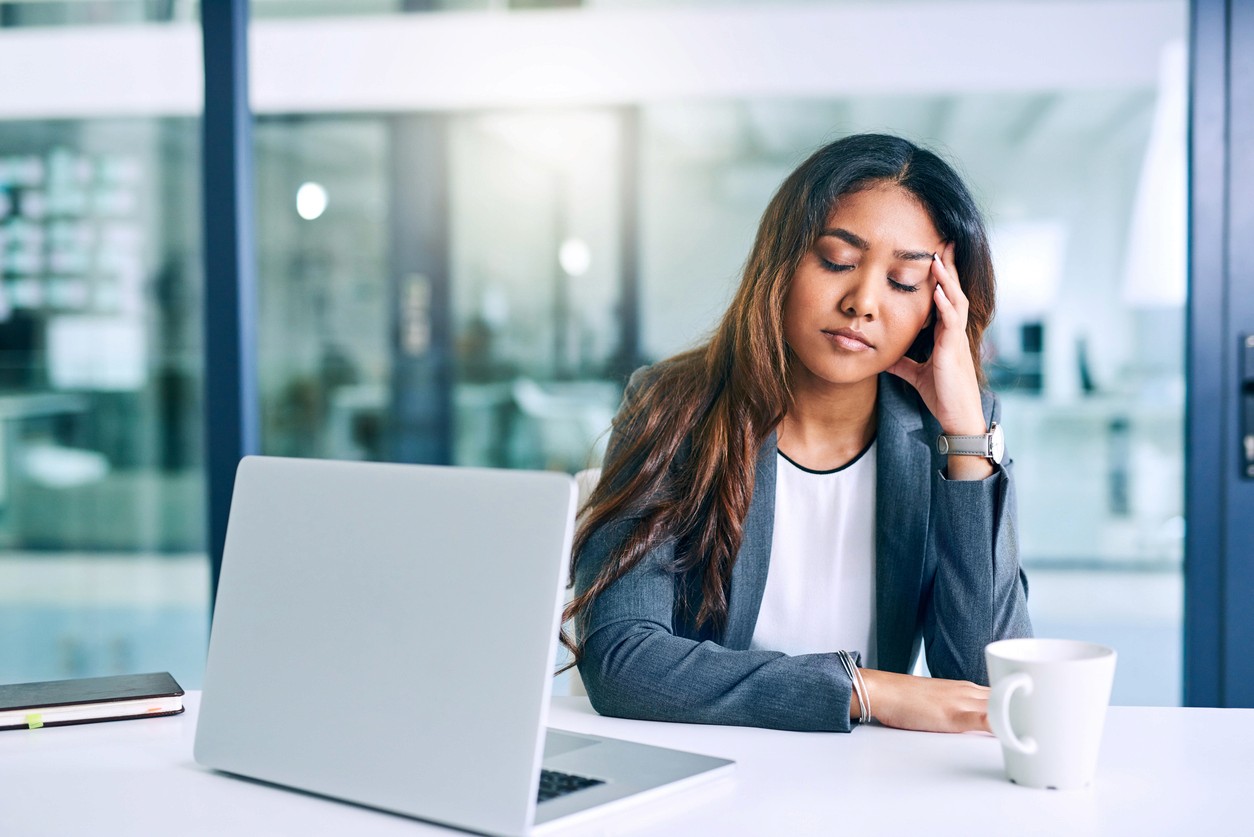 A young person looking stressed
