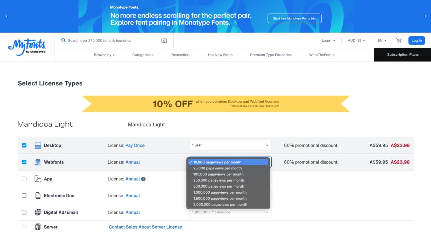 Myfonts Licensing