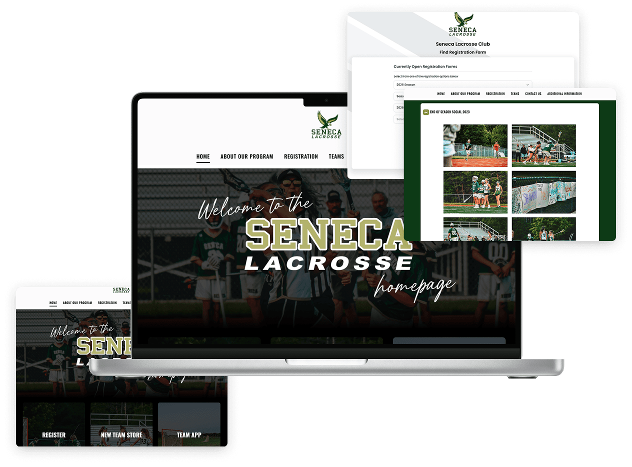 Lacrosse Website Screenshots