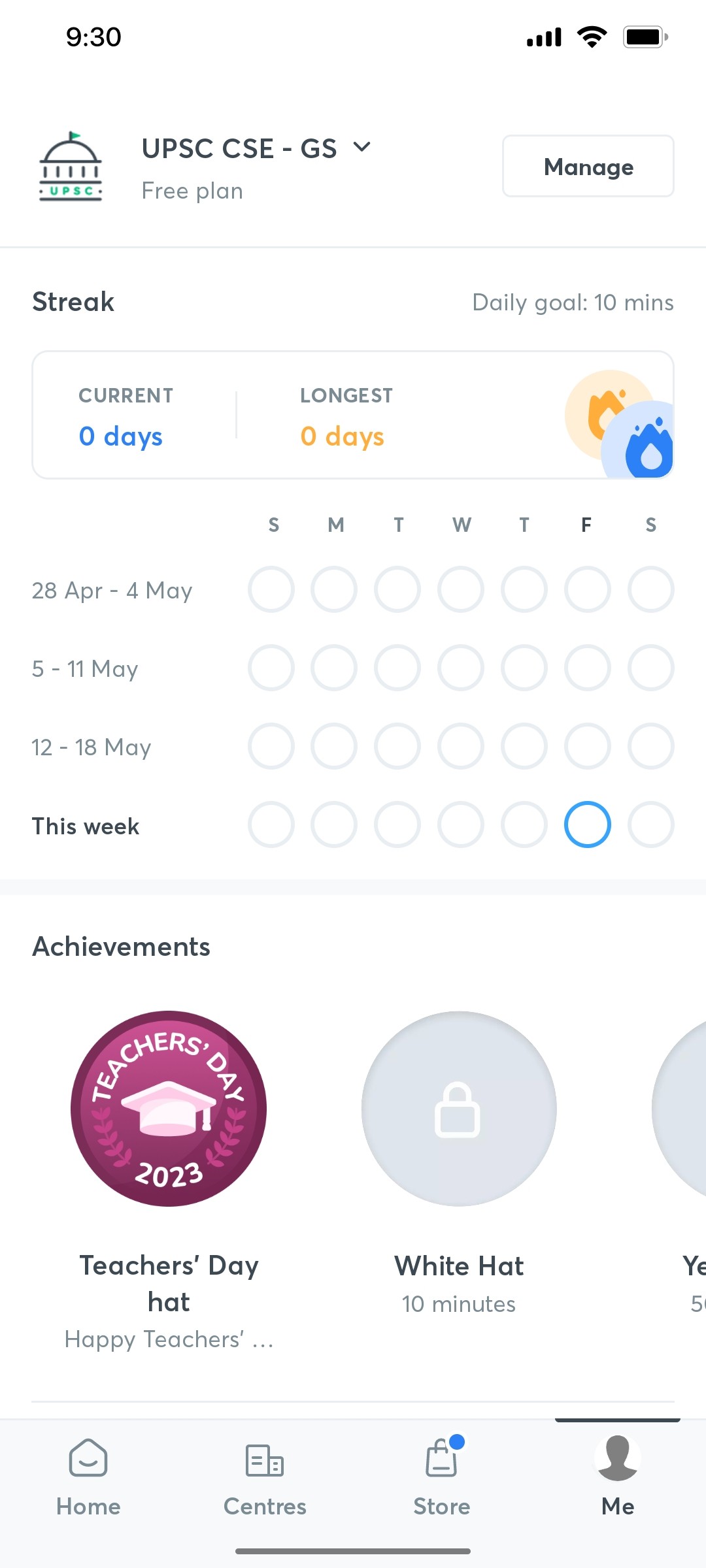 Unacademy Streak Screen