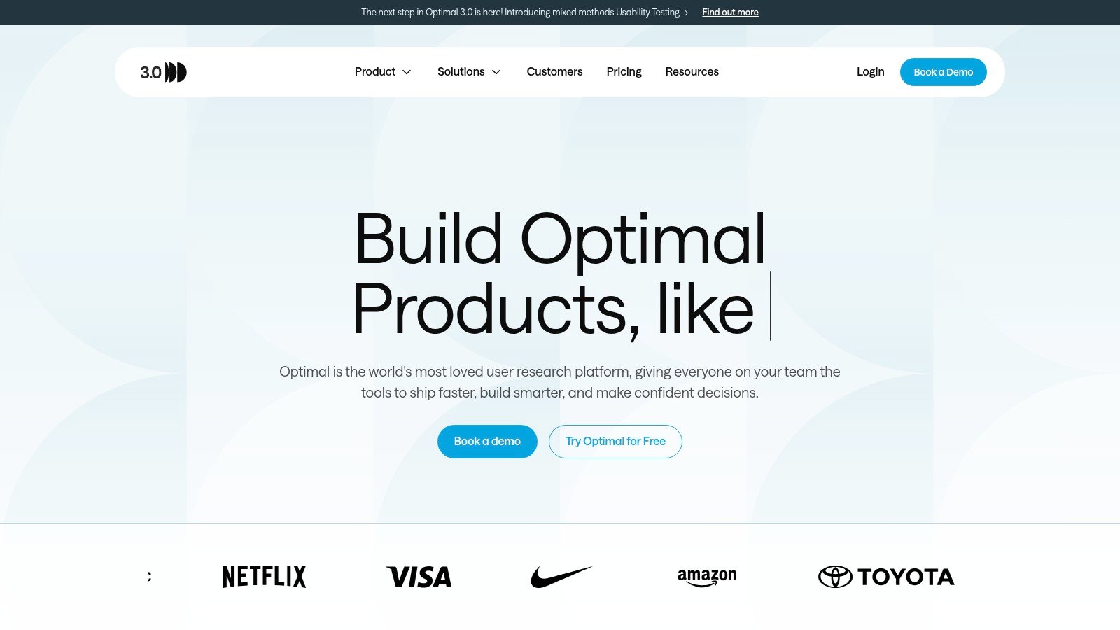 Optimal Workshop homepage screenshot