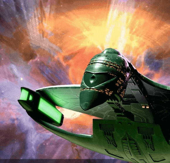 star trek romulan ship in space