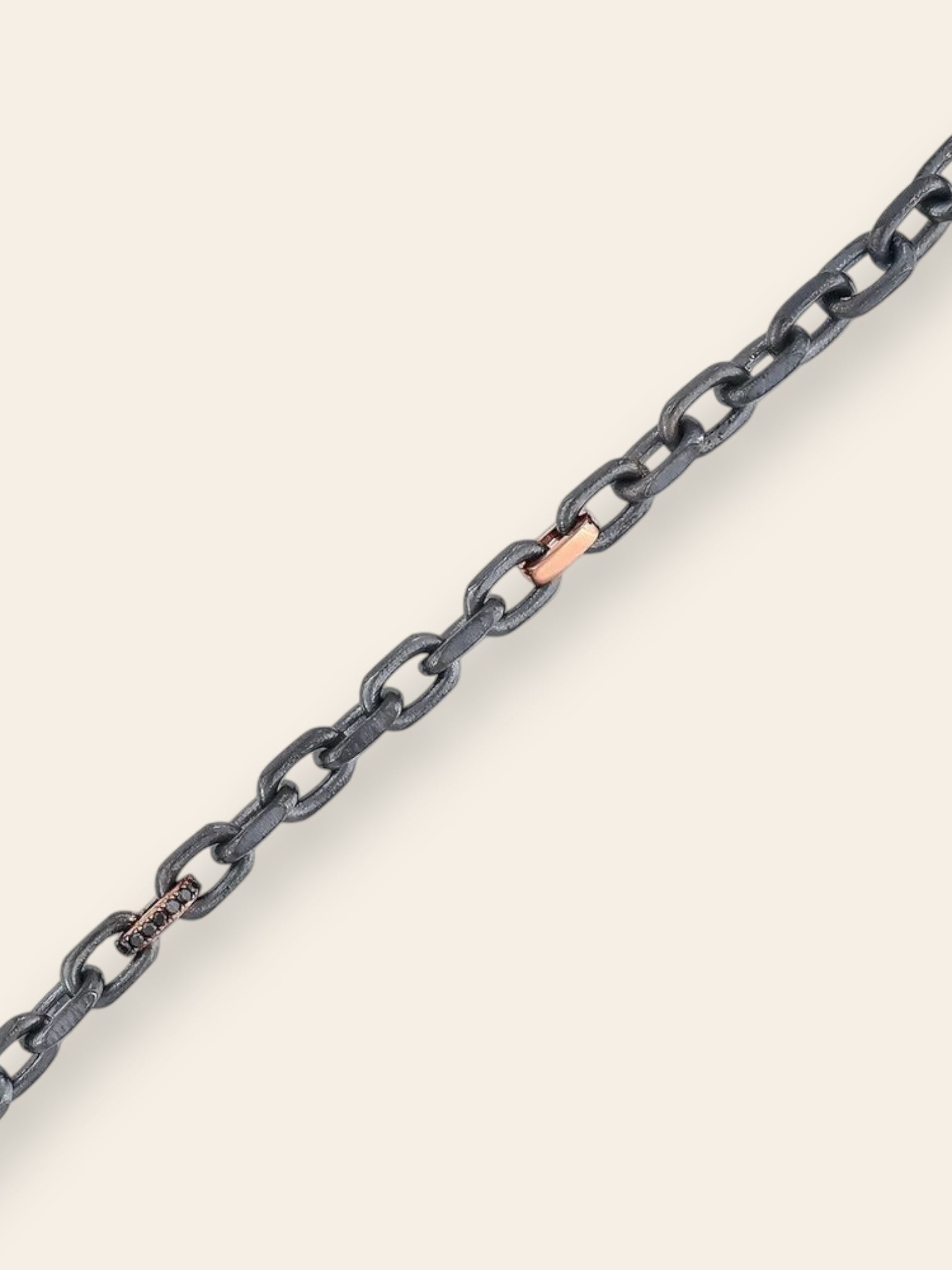 Assos 0.12 Karat Pırlantalı 14 Ayar Rose Altın Erkek Bileklik