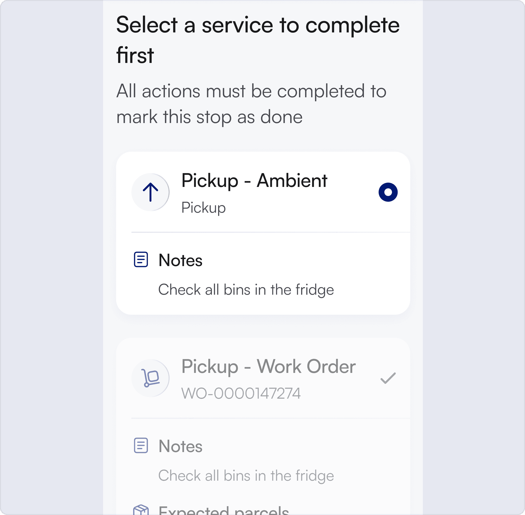 Service screen completed