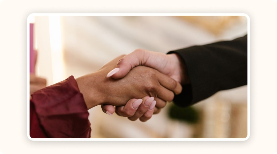 Two people shaking hands