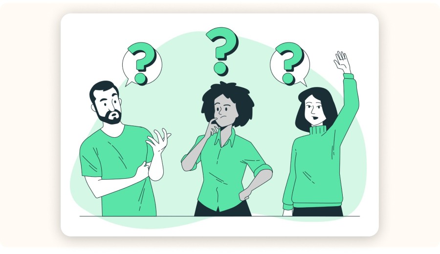 Several persons with question mark